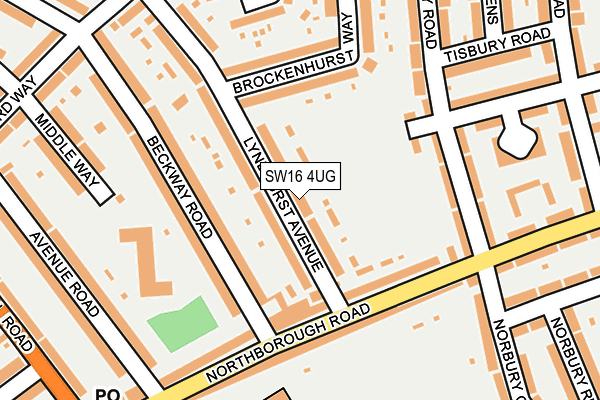 SW16 4UG map - OS OpenMap – Local (Ordnance Survey)
