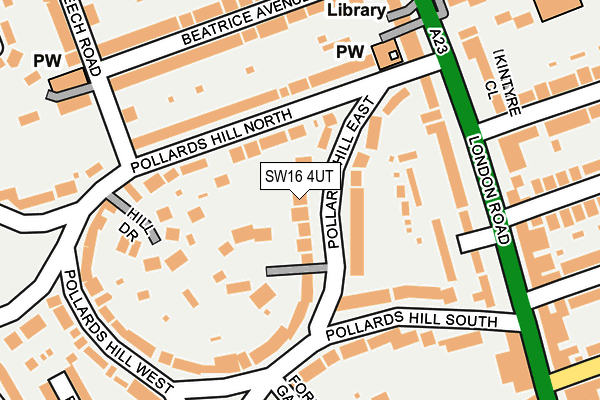 SW16 4UT map - OS OpenMap – Local (Ordnance Survey)