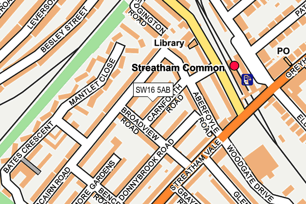 SW16 5AB map - OS OpenMap – Local (Ordnance Survey)