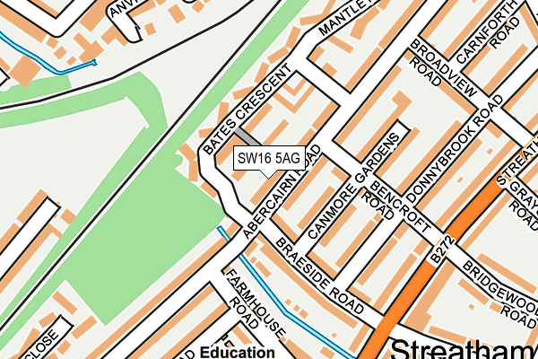 SW16 5AG map - OS OpenMap – Local (Ordnance Survey)