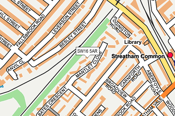 SW16 5AR map - OS OpenMap – Local (Ordnance Survey)