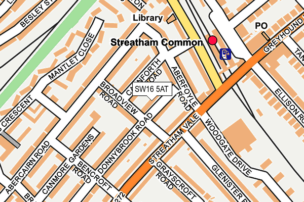 SW16 5AT map - OS OpenMap – Local (Ordnance Survey)