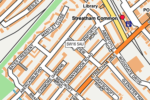 SW16 5AU map - OS OpenMap – Local (Ordnance Survey)