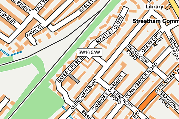 SW16 5AW map - OS OpenMap – Local (Ordnance Survey)