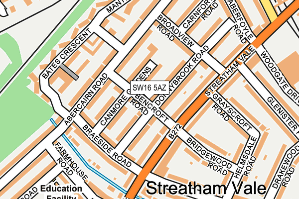 SW16 5AZ map - OS OpenMap – Local (Ordnance Survey)