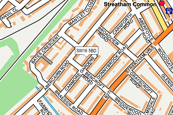 SW16 5BD map - OS OpenMap – Local (Ordnance Survey)