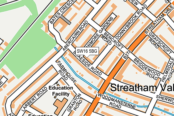 SW16 5BG map - OS OpenMap – Local (Ordnance Survey)