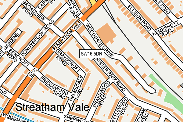 SW16 5DR map - OS OpenMap – Local (Ordnance Survey)
