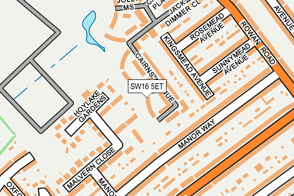 SW16 5ET map - OS OpenMap – Local (Ordnance Survey)