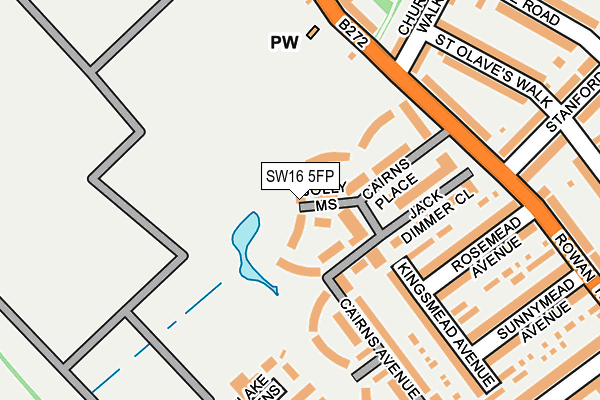 SW16 5FP map - OS OpenMap – Local (Ordnance Survey)