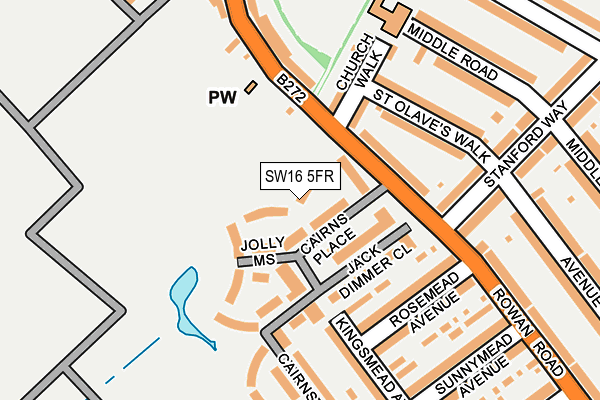 SW16 5FR map - OS OpenMap – Local (Ordnance Survey)