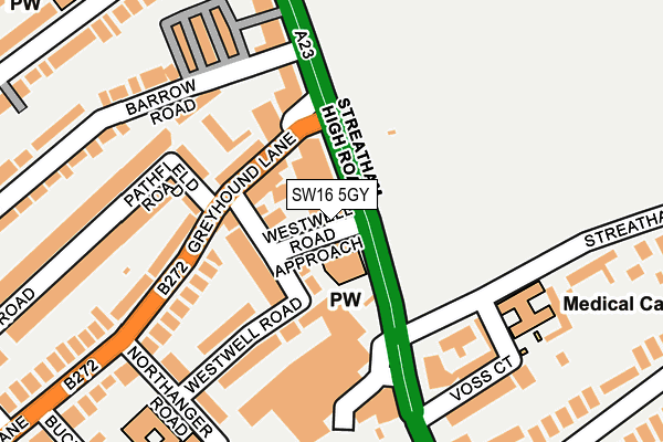 SW16 5GY map - OS OpenMap – Local (Ordnance Survey)