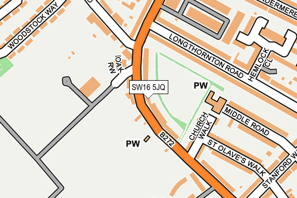 SW16 5JQ map - OS OpenMap – Local (Ordnance Survey)