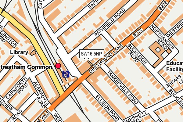 SW16 5NP map - OS OpenMap – Local (Ordnance Survey)