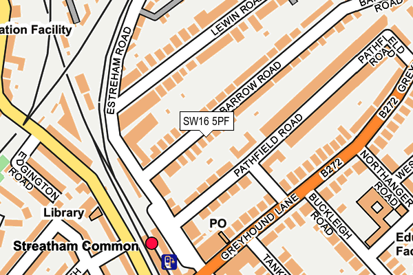 SW16 5PF map - OS OpenMap – Local (Ordnance Survey)