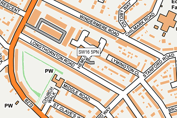 SW16 5PN map - OS OpenMap – Local (Ordnance Survey)