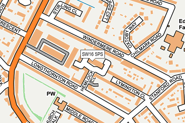 SW16 5PS map - OS OpenMap – Local (Ordnance Survey)