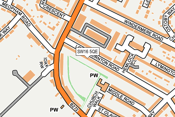 SW16 5QE map - OS OpenMap – Local (Ordnance Survey)