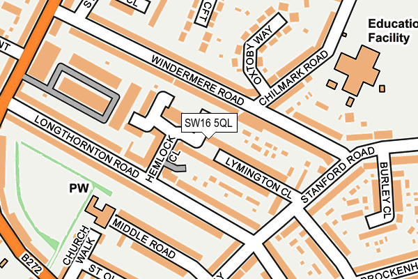 SW16 5QL map - OS OpenMap – Local (Ordnance Survey)