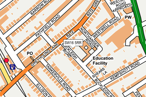 SW16 5RR map - OS OpenMap – Local (Ordnance Survey)