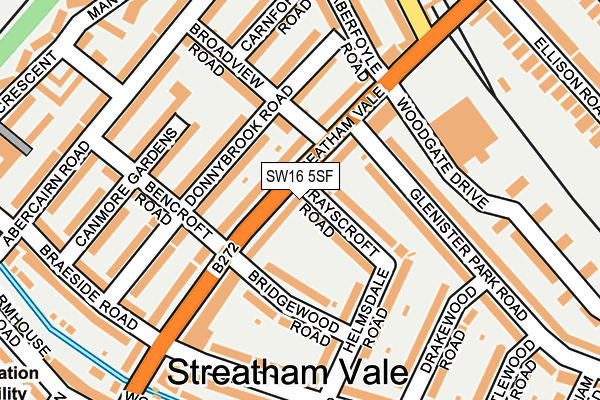 SW16 5SF map - OS OpenMap – Local (Ordnance Survey)