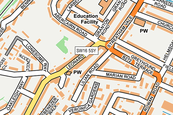 SW16 5SY map - OS OpenMap – Local (Ordnance Survey)