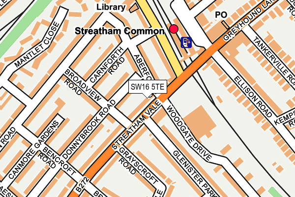 SW16 5TE map - OS OpenMap – Local (Ordnance Survey)
