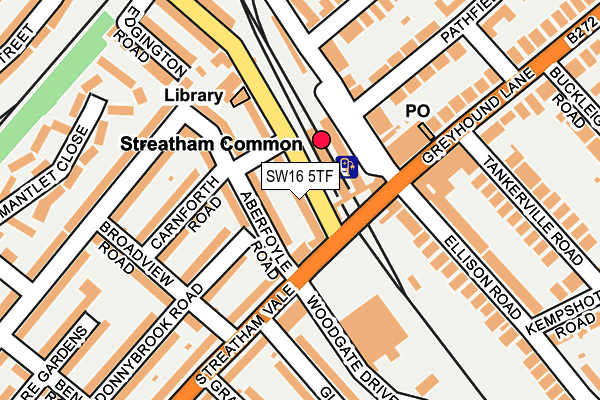 SW16 5TF map - OS OpenMap – Local (Ordnance Survey)