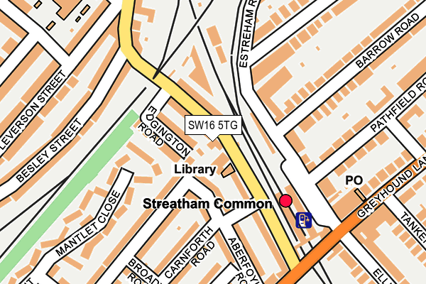 SW16 5TG map - OS OpenMap – Local (Ordnance Survey)