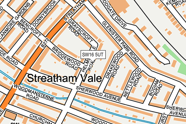 SW16 5UT map - OS OpenMap – Local (Ordnance Survey)