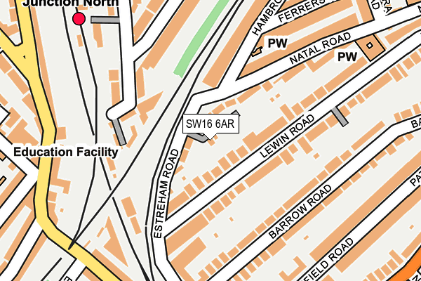 SW16 6AR map - OS OpenMap – Local (Ordnance Survey)