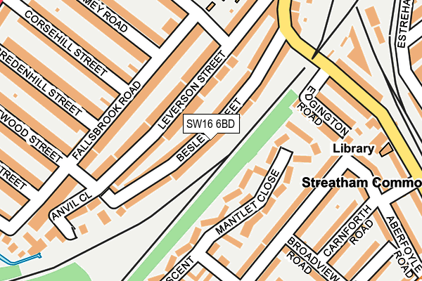 SW16 6BD map - OS OpenMap – Local (Ordnance Survey)