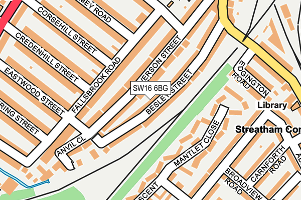 SW16 6BG map - OS OpenMap – Local (Ordnance Survey)