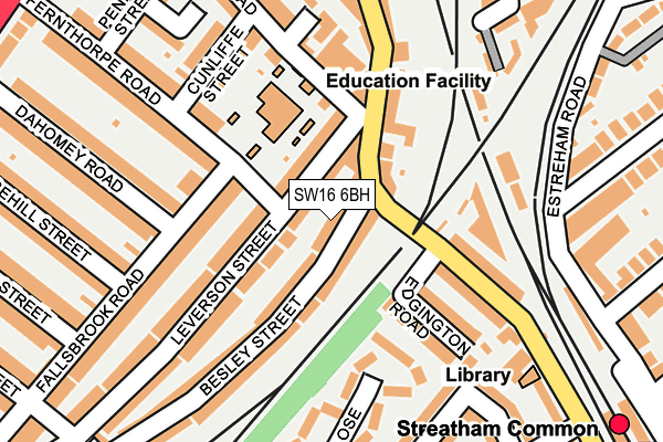 SW16 6BH map - OS OpenMap – Local (Ordnance Survey)