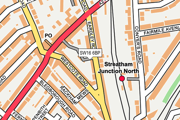 SW16 6BP map - OS OpenMap – Local (Ordnance Survey)