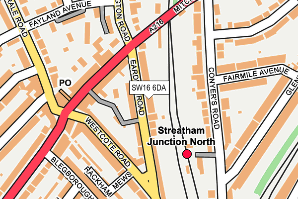 SW16 6DA map - OS OpenMap – Local (Ordnance Survey)