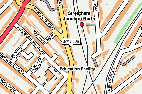 SW16 6DB map - OS OpenMap – Local (Ordnance Survey)