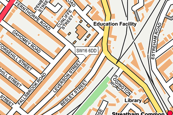 SW16 6DD map - OS OpenMap – Local (Ordnance Survey)