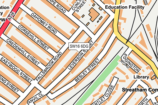 SW16 6DG map - OS OpenMap – Local (Ordnance Survey)