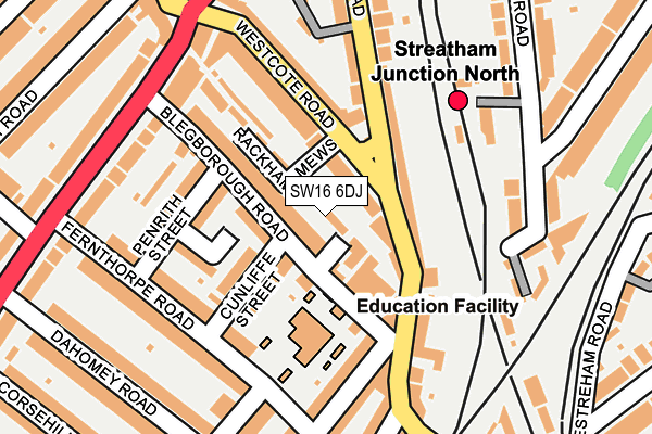 SW16 6DJ map - OS OpenMap – Local (Ordnance Survey)