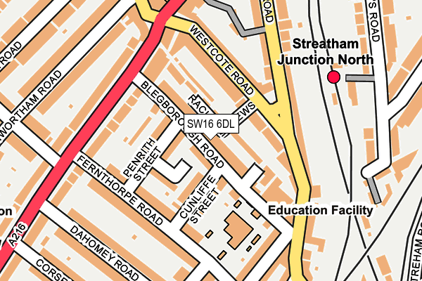 SW16 6DL map - OS OpenMap – Local (Ordnance Survey)