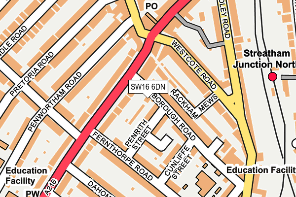 SW16 6DN map - OS OpenMap – Local (Ordnance Survey)