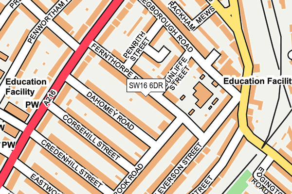 SW16 6DR map - OS OpenMap – Local (Ordnance Survey)