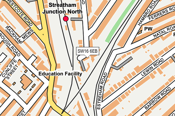 SW16 6EB map - OS OpenMap – Local (Ordnance Survey)