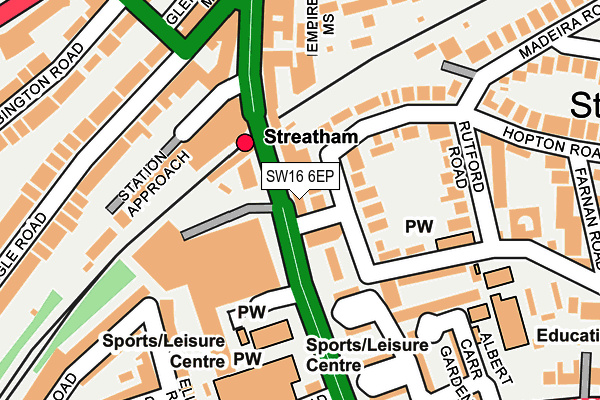 SW16 6EP map - OS OpenMap – Local (Ordnance Survey)