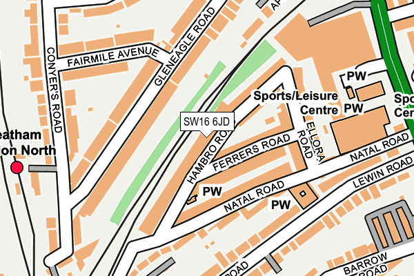 SW16 6JD map - OS OpenMap – Local (Ordnance Survey)