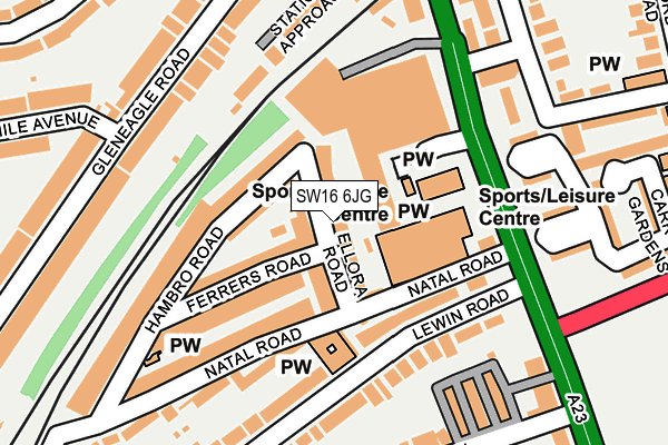 SW16 6JG map - OS OpenMap – Local (Ordnance Survey)
