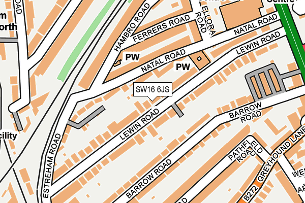 SW16 6JS map - OS OpenMap – Local (Ordnance Survey)