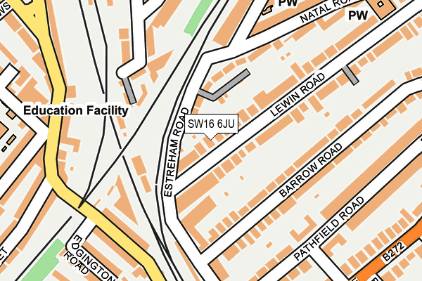 SW16 6JU map - OS OpenMap – Local (Ordnance Survey)