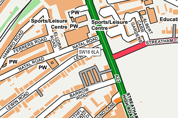 SW16 6LA map - OS OpenMap – Local (Ordnance Survey)